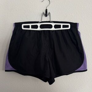 Dynamic Black and Purple Women's Athletic Shorts